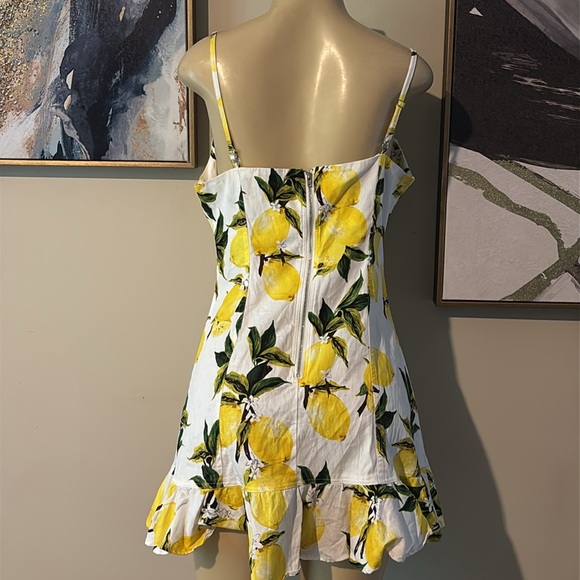 LUXXEL-WHITE LEMON SHORT DRESS WITH RUFFLES size L - Picture 7 of 9